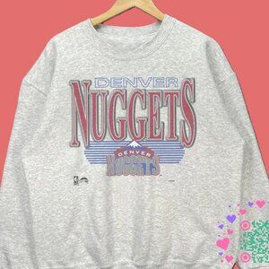 Vtg Denver Nuggets Sweatshirt, Retro NBA Denver Nuggets Basketball Shirt tee